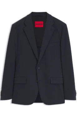 Slim-fit suit jacket in performance-stretch seersucker