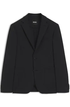 Slim-fit suit jacket in stretch seersucker