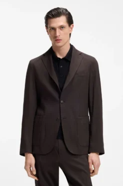 Slim-fit suit jacket in washable Tech Linen