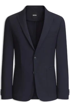 Slim-fit suit jacket in washable performance-stretch fabric