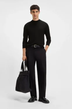 Slim-fit sweater with high neckline