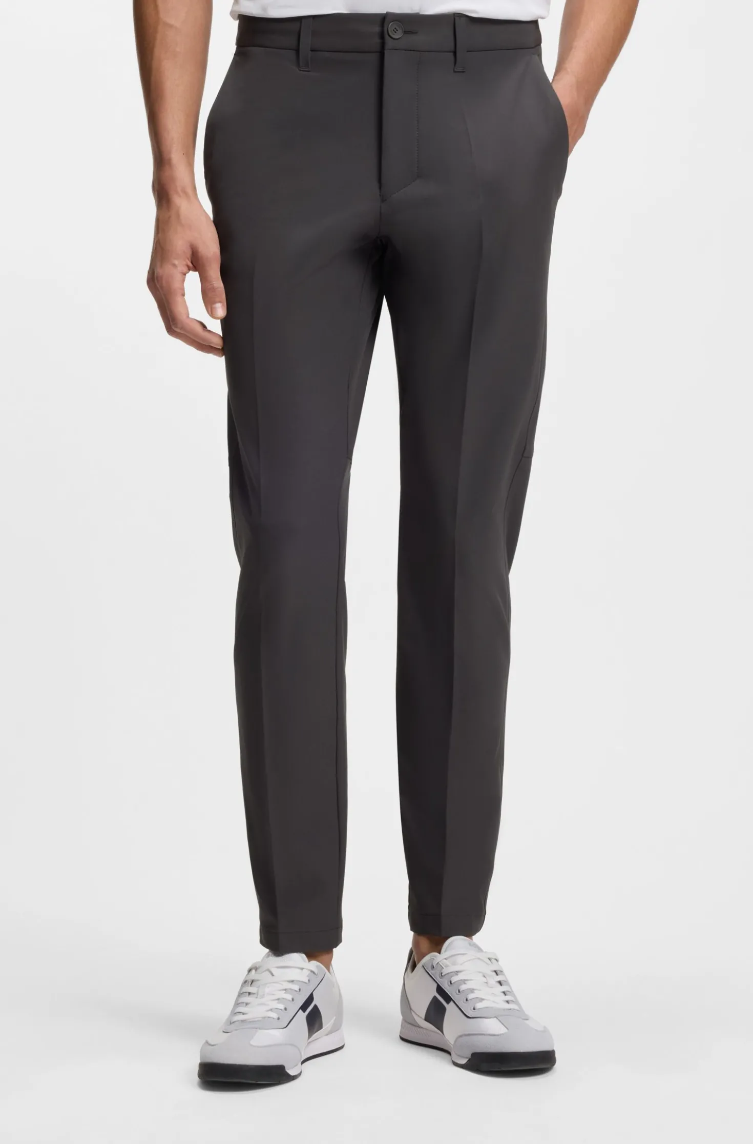 Slim-fit technical trousers with four-way stretch