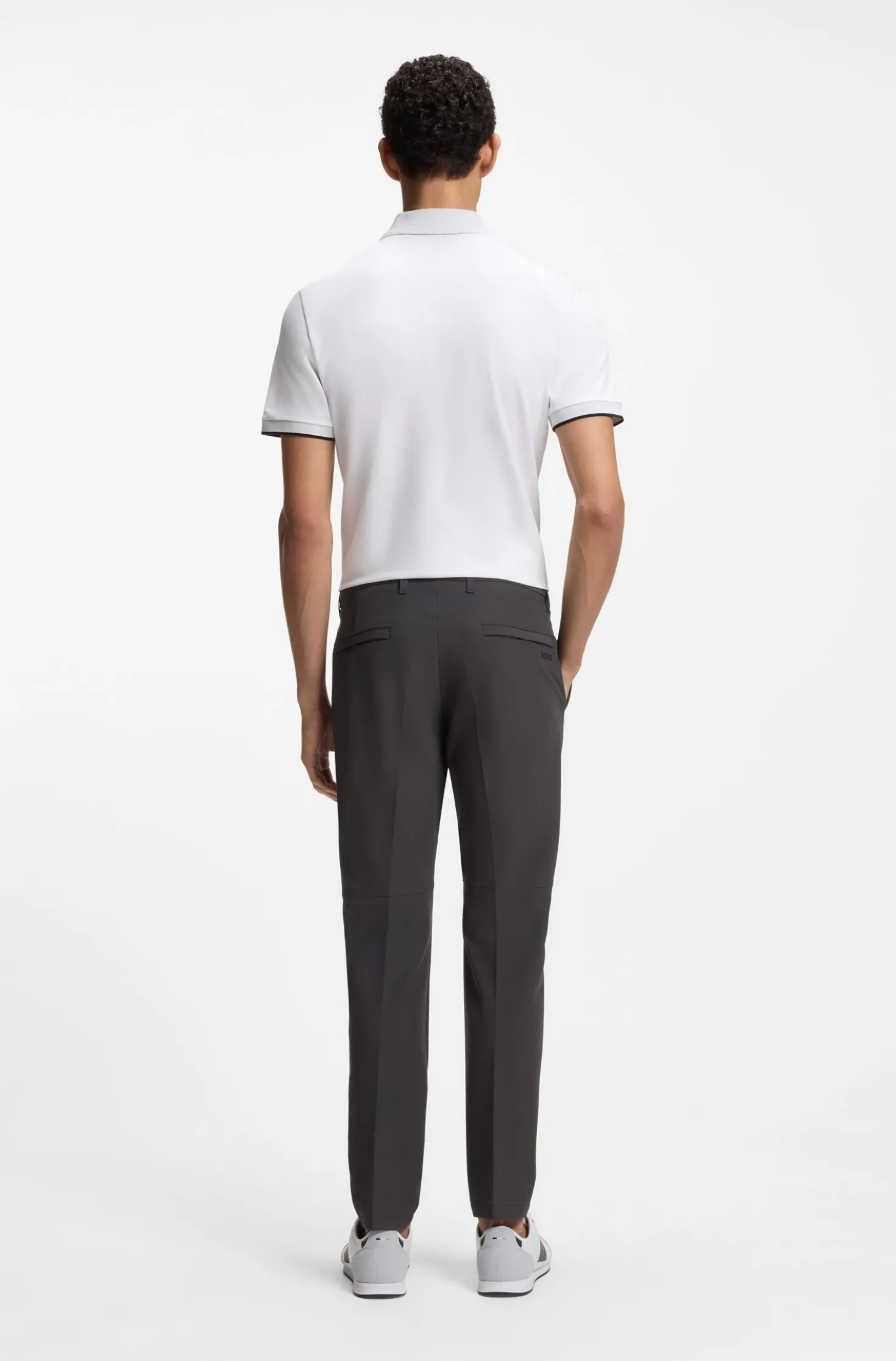 Slim-fit technical trousers with four-way stretch