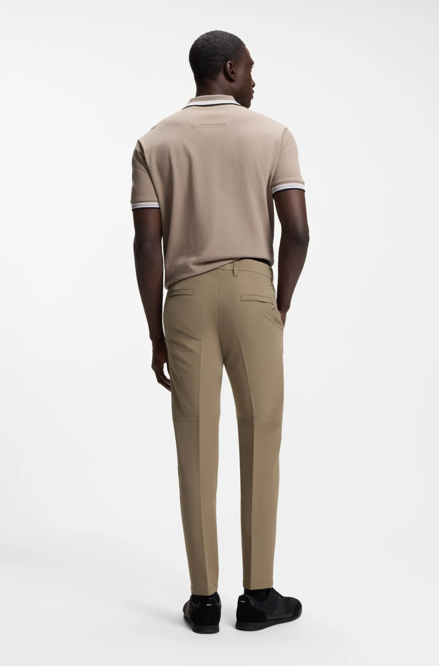 Slim-fit technical trousers with four-way stretch