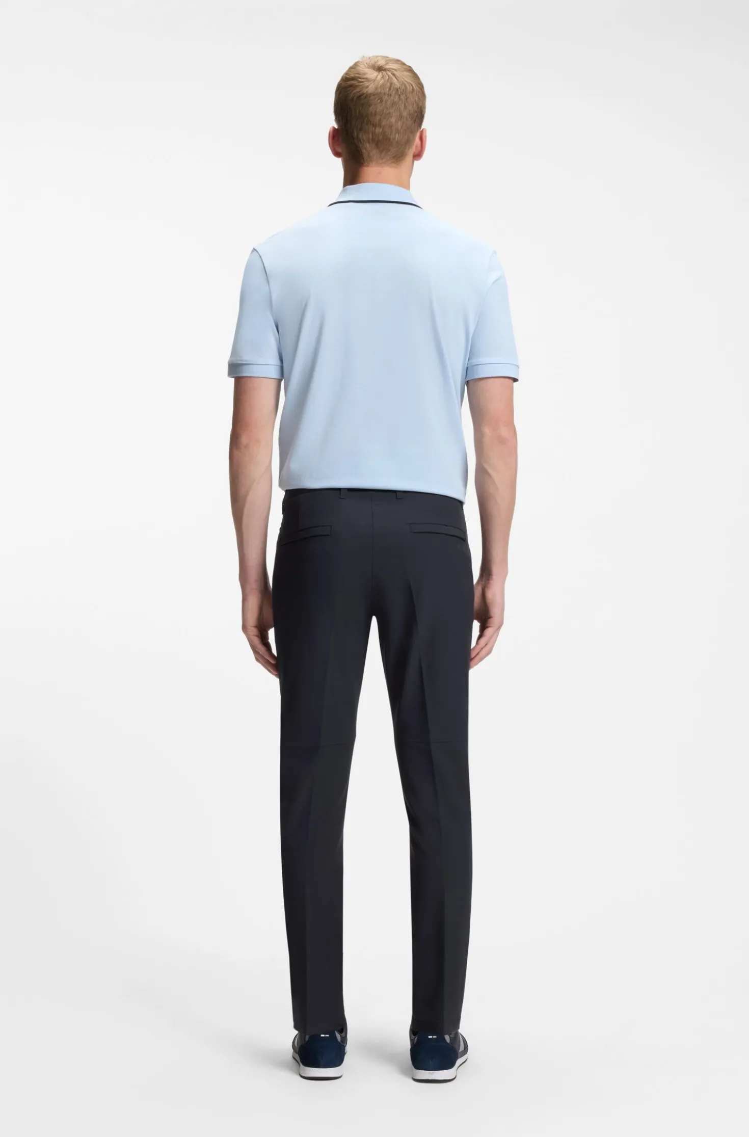 Slim-fit technical trousers with four-way stretch