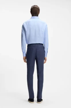 Slim-fit trousers in a linen blend