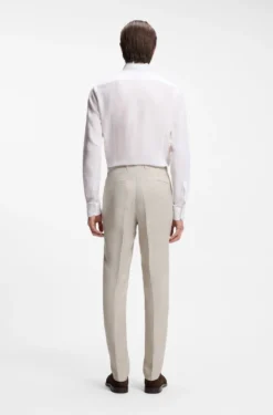 Slim-fit trousers in a linen blend