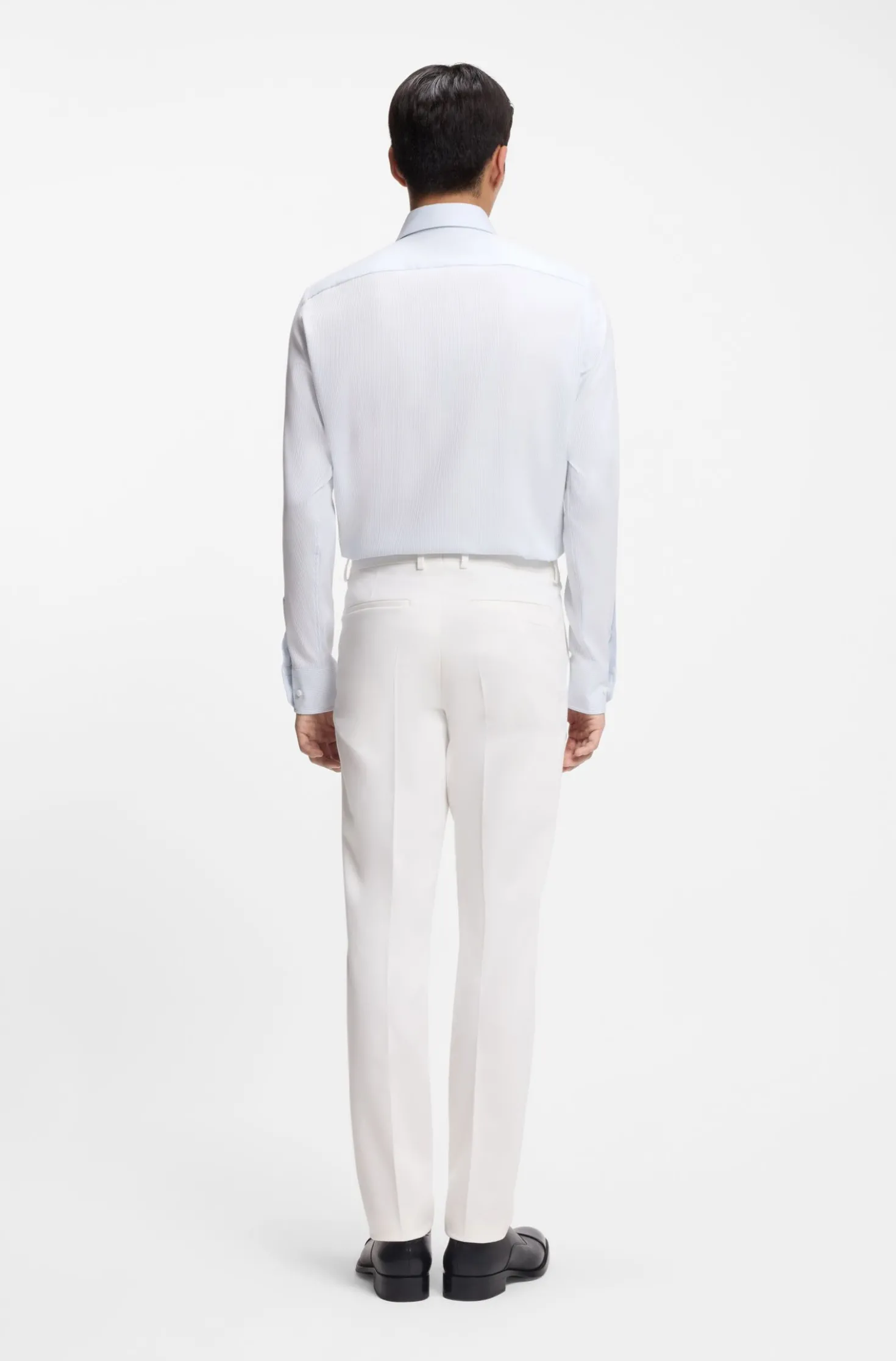 Slim-fit trousers in cotton, cashmere and stretch