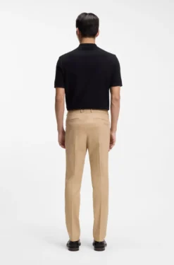 Slim-fit trousers in cotton, silk and stretch