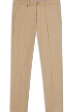 Slim-fit trousers in cotton, silk and stretch