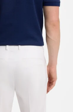 Slim-fit trousers in cotton, silk and stretch