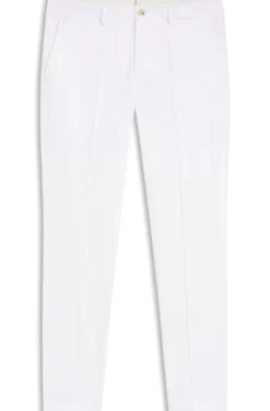 Slim-fit trousers in cotton, silk and stretch
