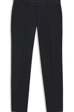Slim-fit trousers in micro-patterned stretch wool