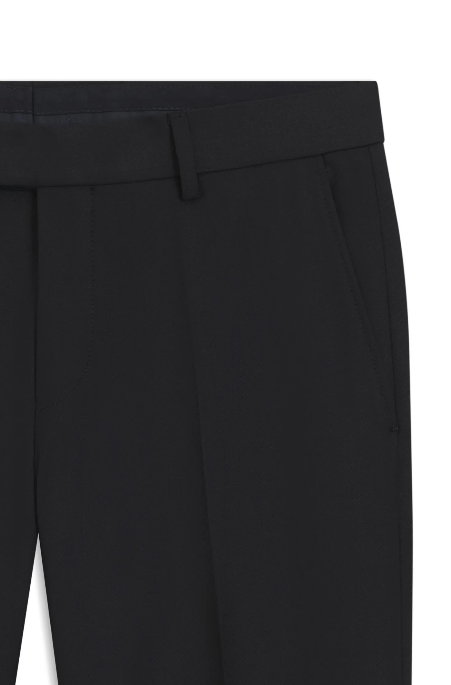 Slim-fit trousers in micro-patterned stretch wool