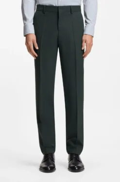 Slim-fit trousers in micro-patterned stretch wool