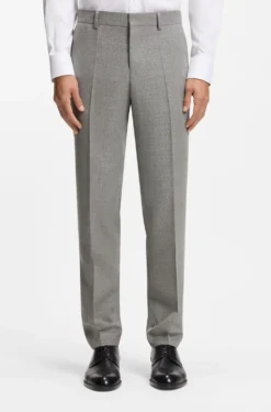Slim-fit trousers in micro-patterned stretch wool