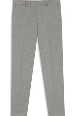 Slim-fit trousers in micro-patterned stretch wool