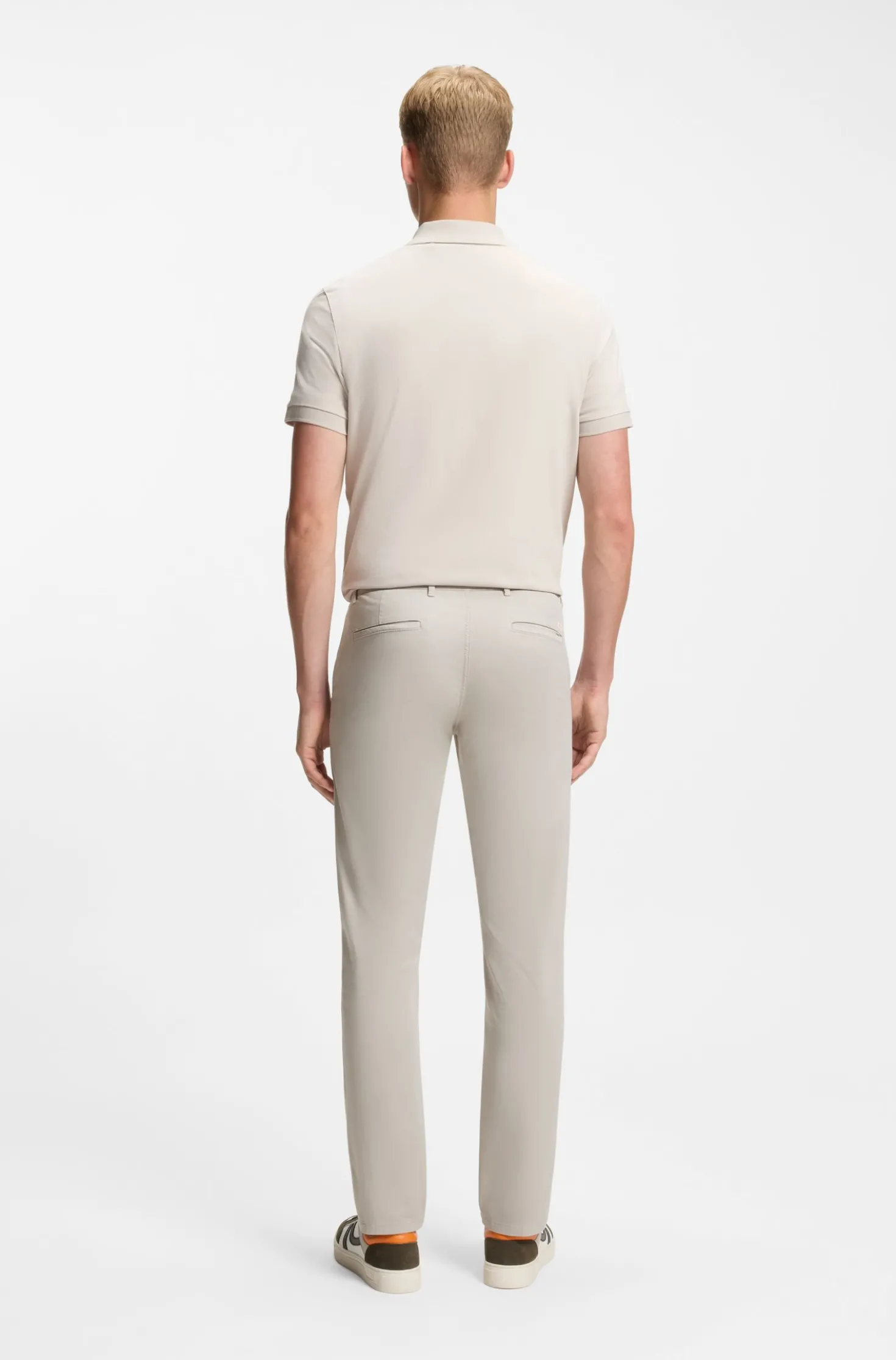 Slim-fit trousers in overdyed stretch satin
