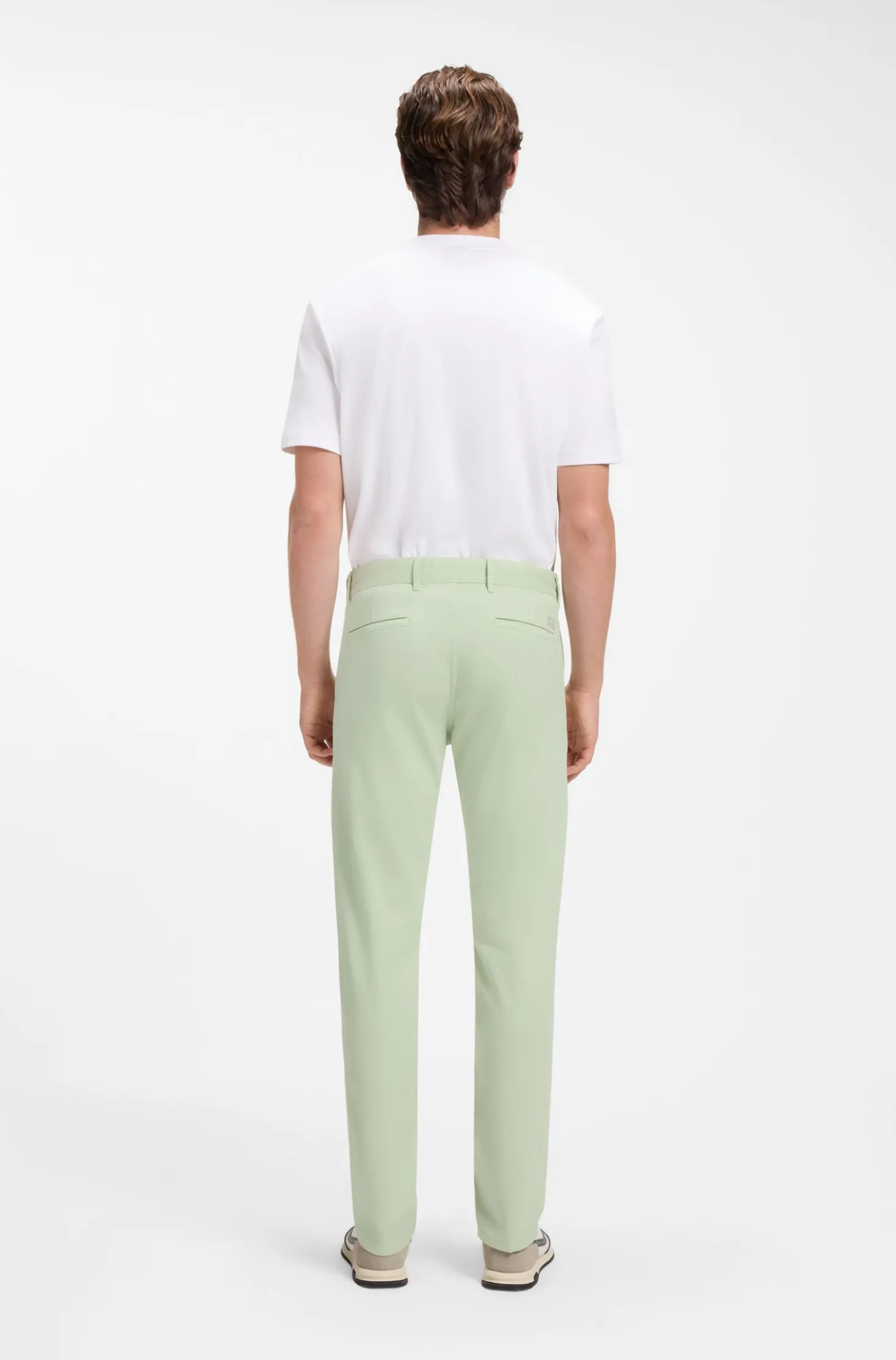 Slim-fit trousers in overdyed stretch satin