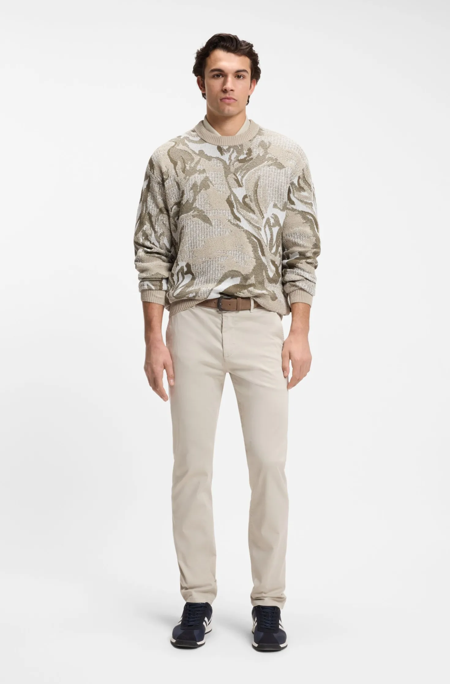Slim-fit trousers in overdyed stretch satin