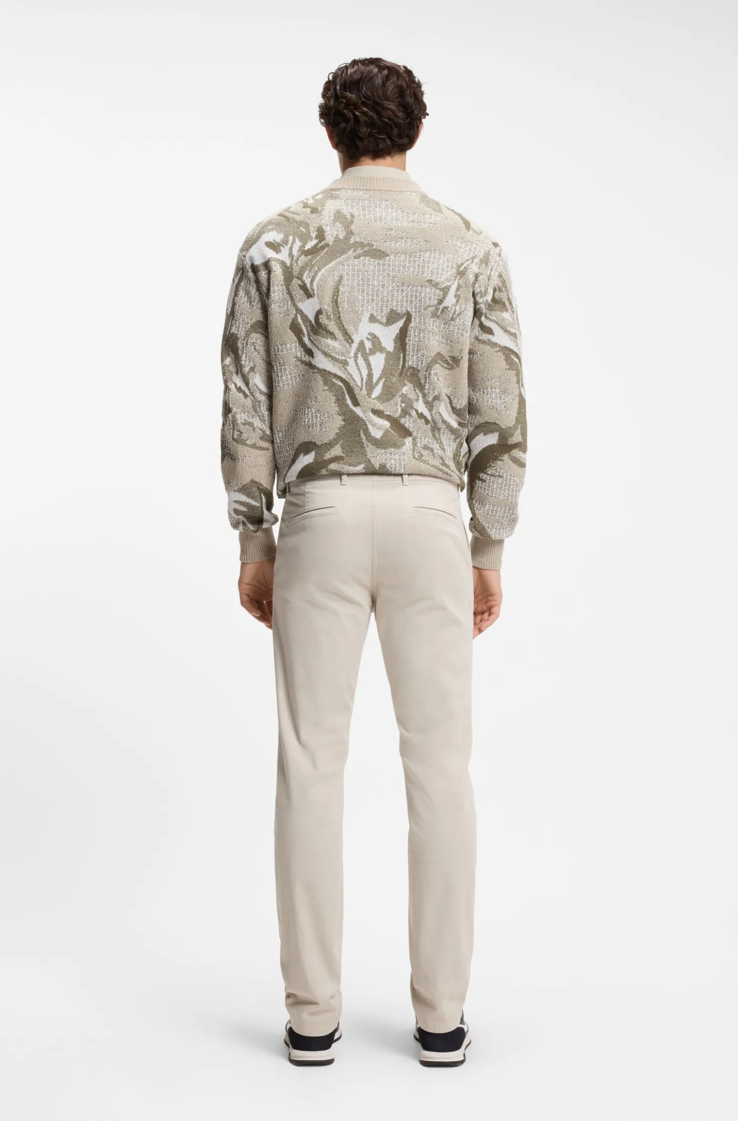 Slim-fit trousers in overdyed stretch satin