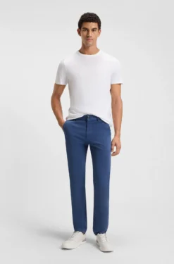 Slim-fit trousers in overdyed stretch satin