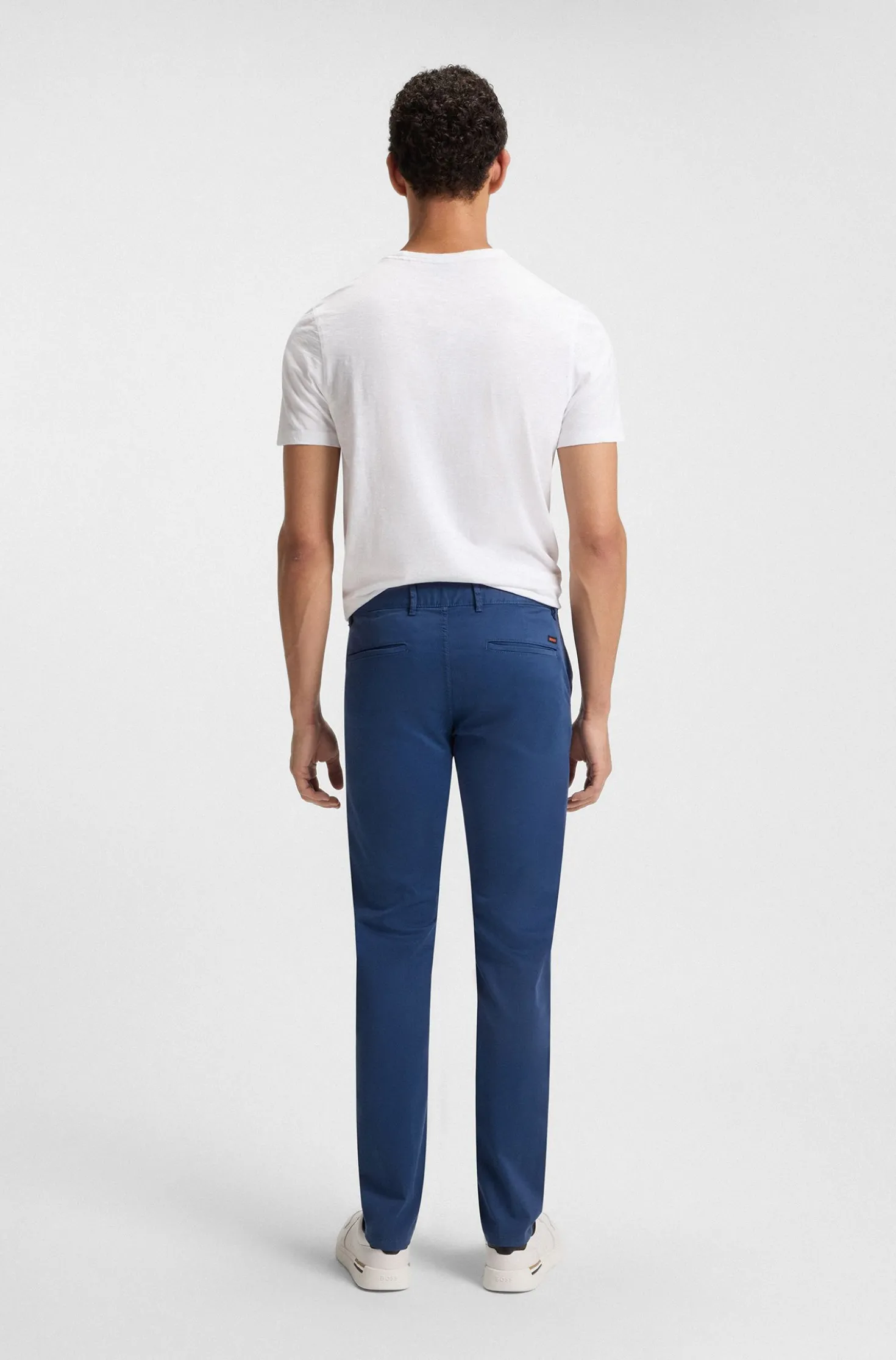 Slim-fit trousers in overdyed stretch satin