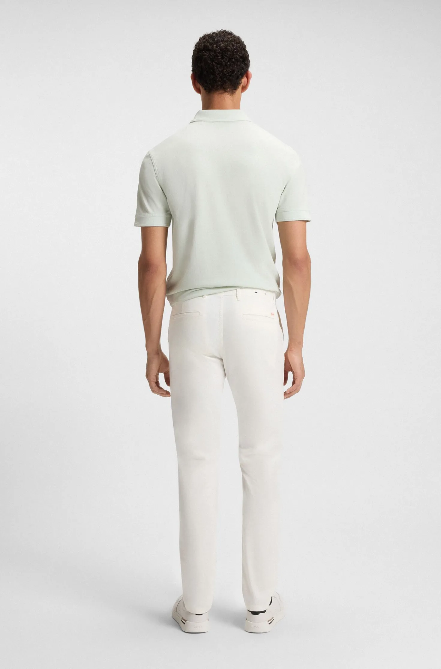 Slim-fit trousers in overdyed stretch satin