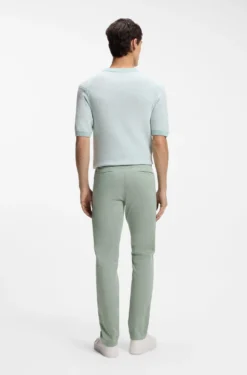 Slim-fit trousers in overdyed stretch satin