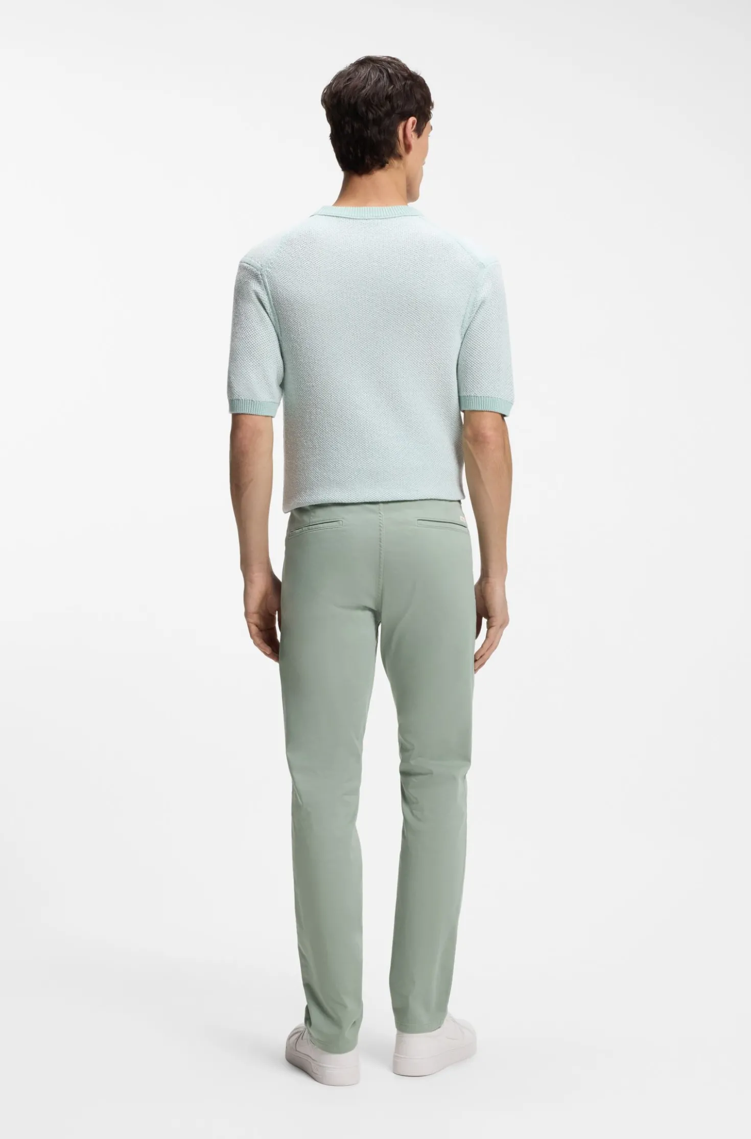 Slim-fit trousers in overdyed stretch satin