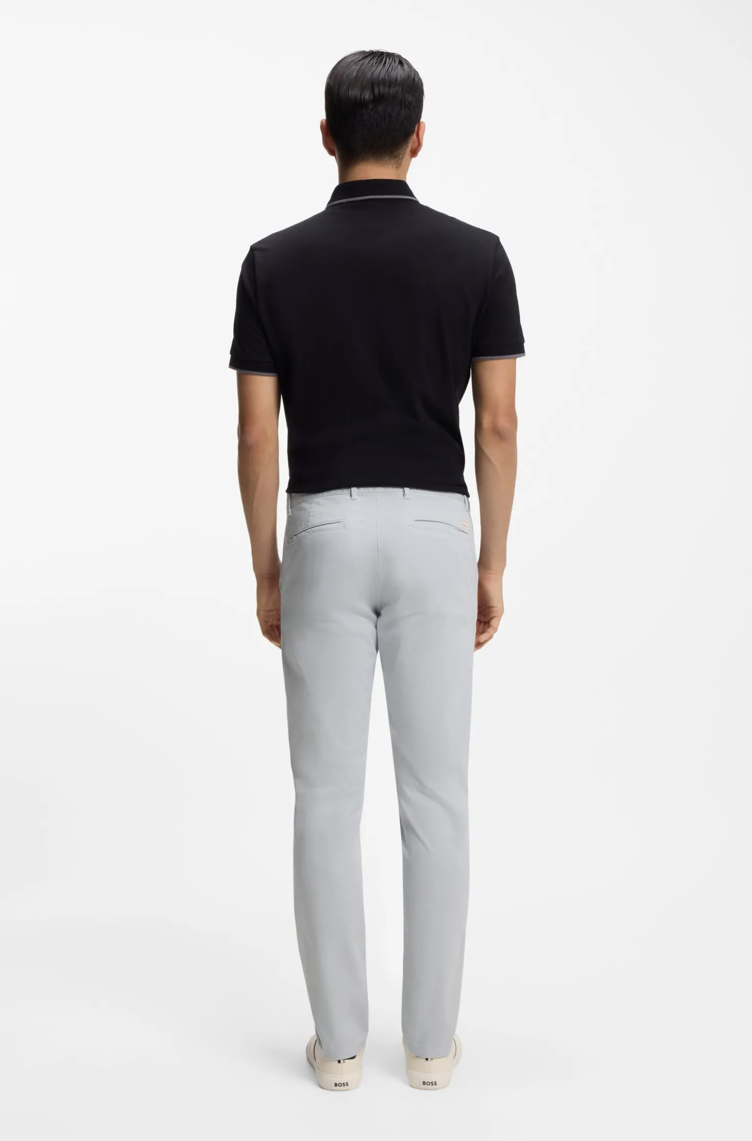 Slim-fit trousers in overdyed stretch satin