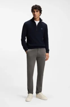 Slim-fit trousers in overdyed stretch satin
