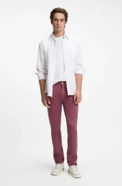 Slim-fit trousers in overdyed stretch satin
