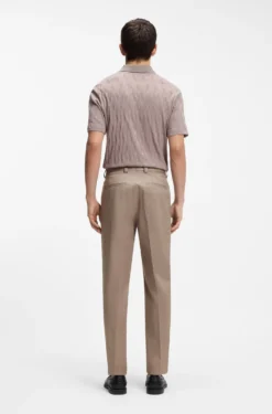 Slim-fit trousers in paper-touch stretch cotton