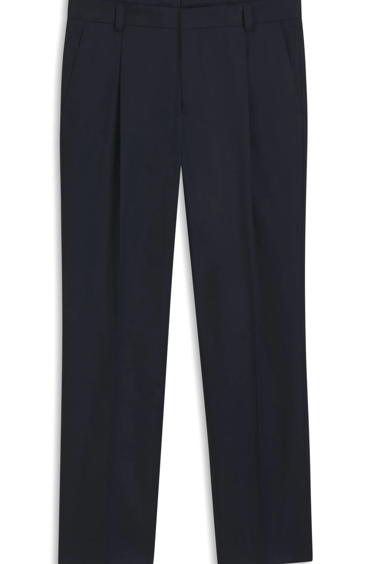 Slim-fit trousers in paper-touch stretch cotton