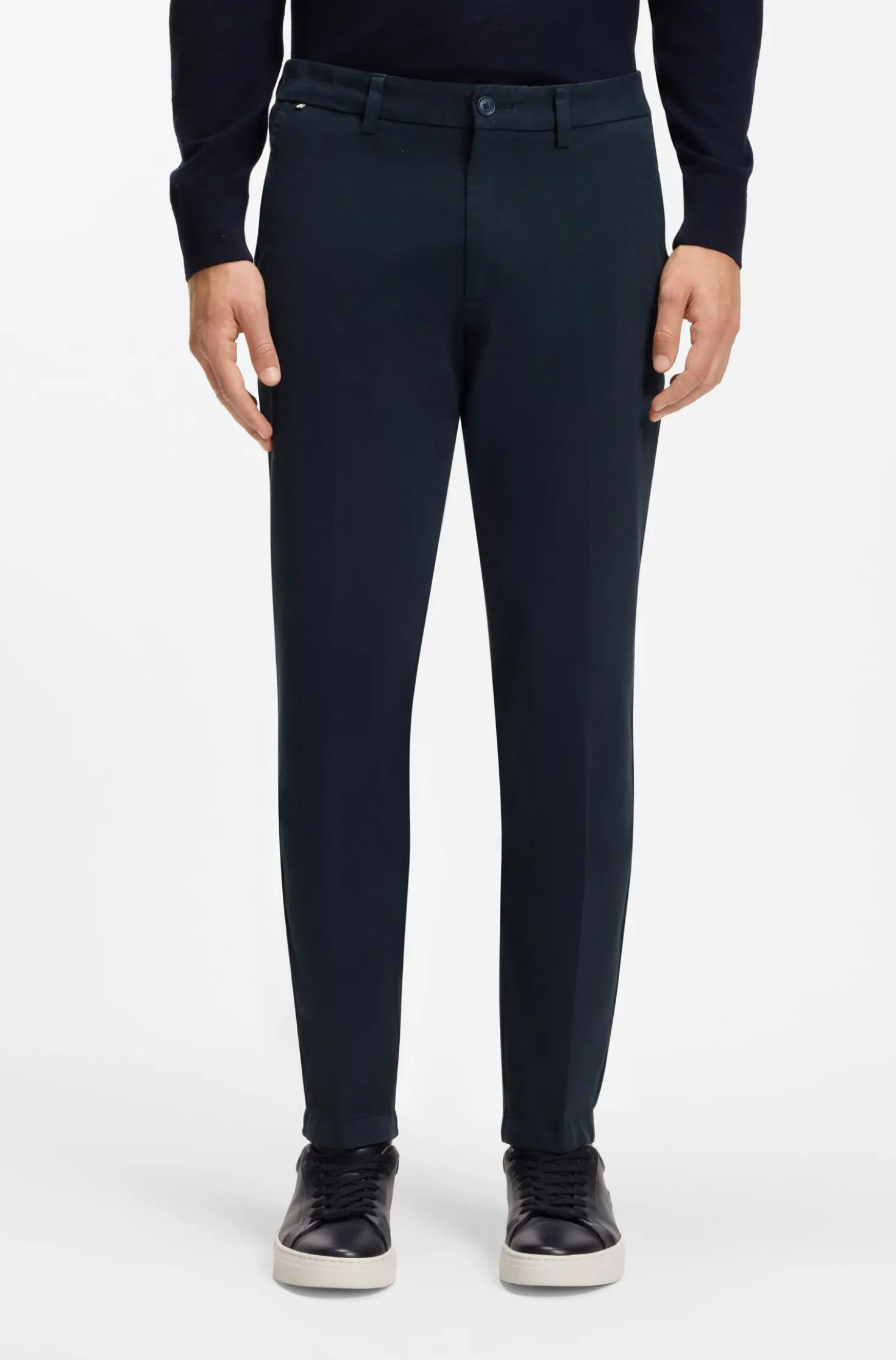 Slim-fit trousers in stretch-cotton gabardine