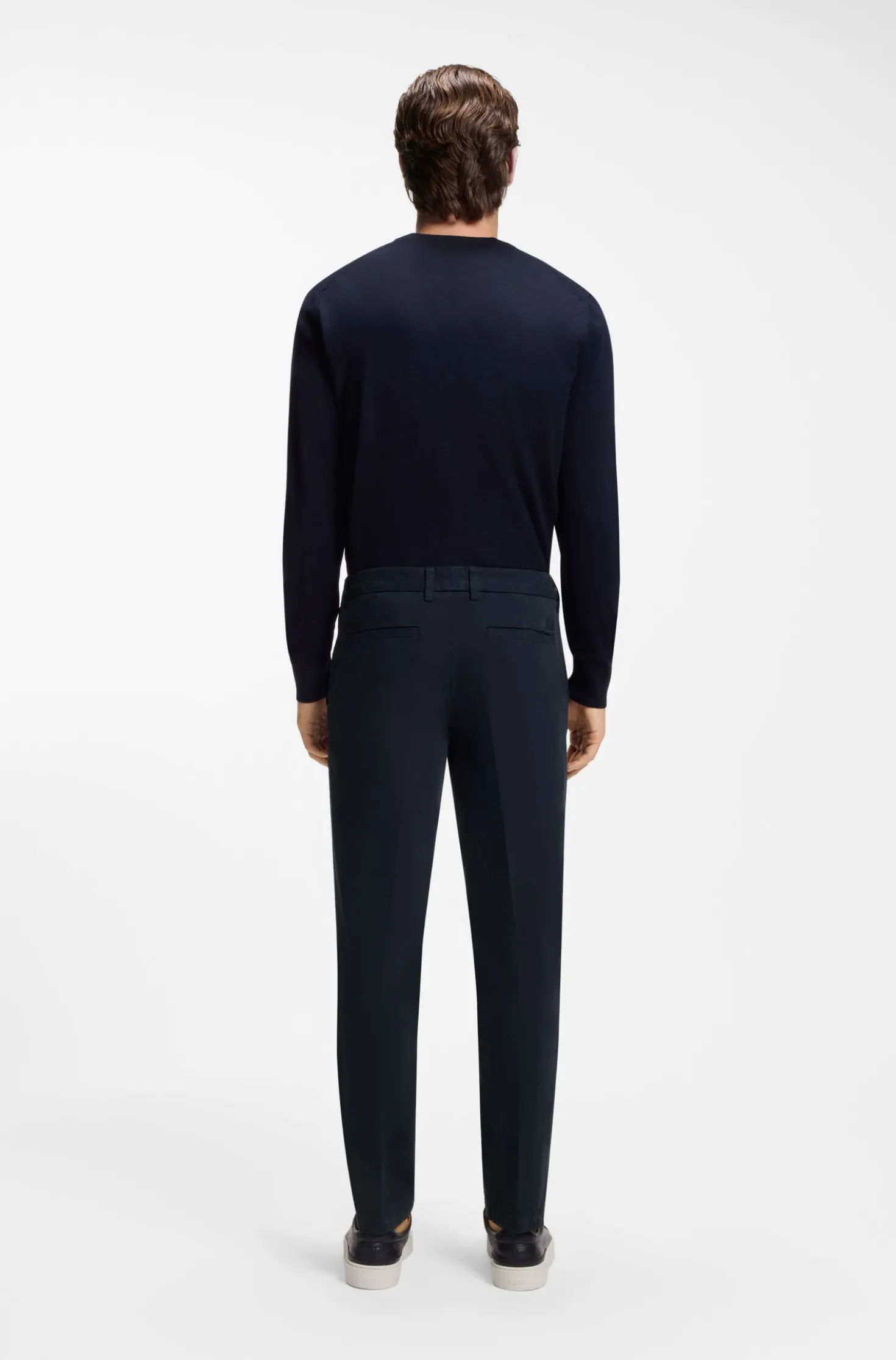 Slim-fit trousers in stretch-cotton gabardine