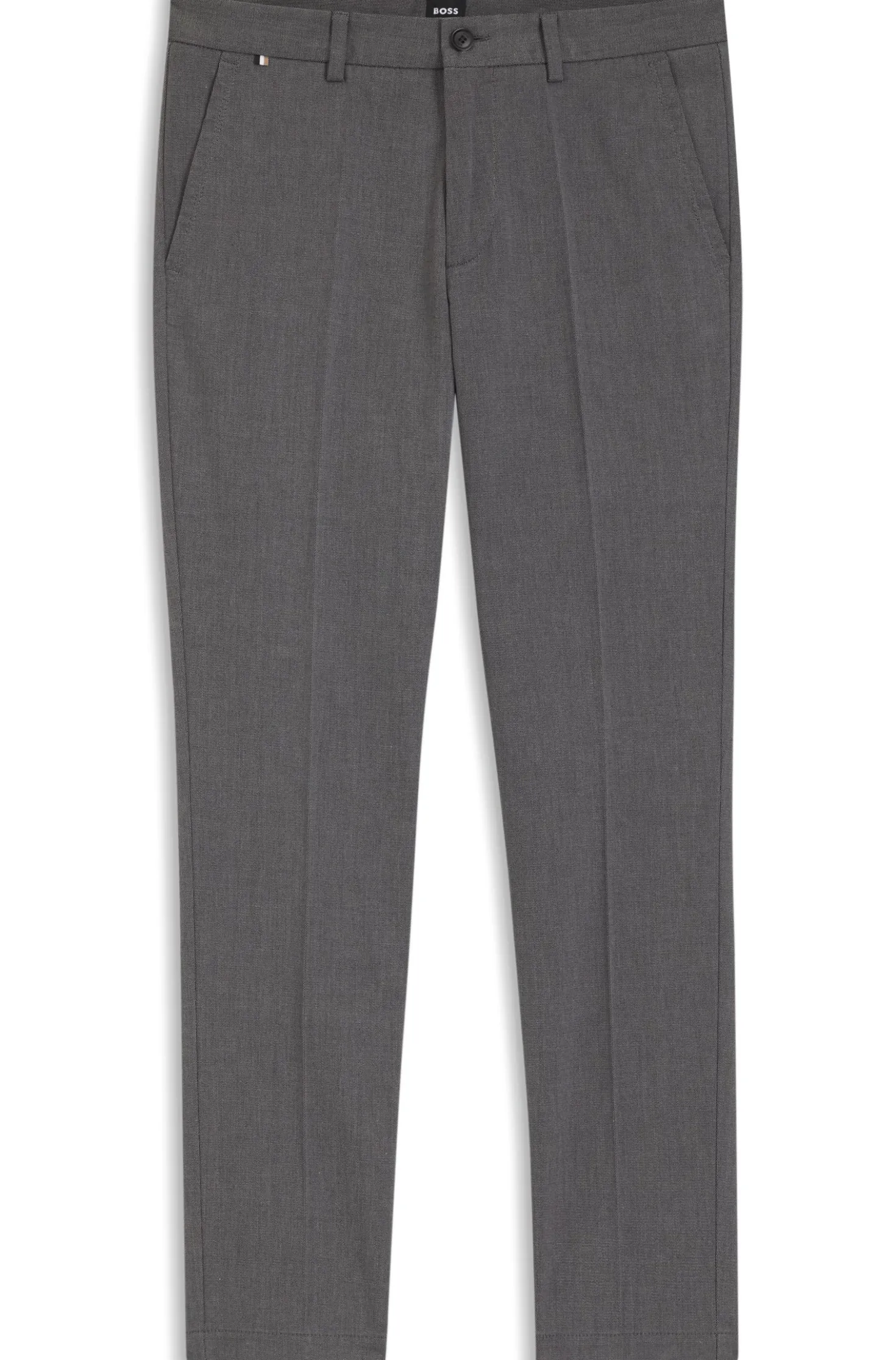 Slim-fit trousers in stretch-cotton dobby