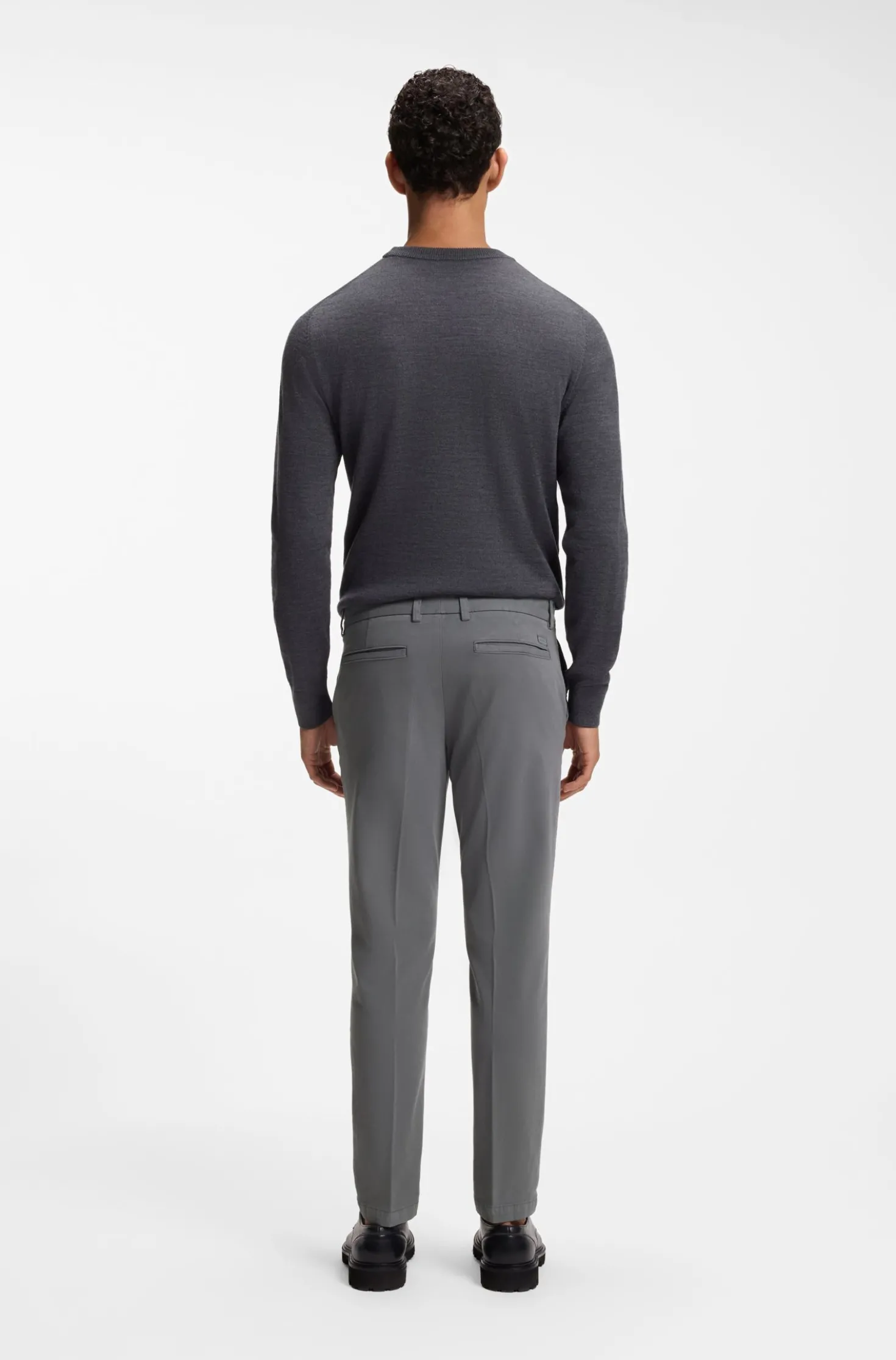 Slim-fit trousers in stretch-cotton gabardine