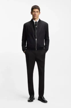 Slim-fit trousers in twill fabric with drawstring waist