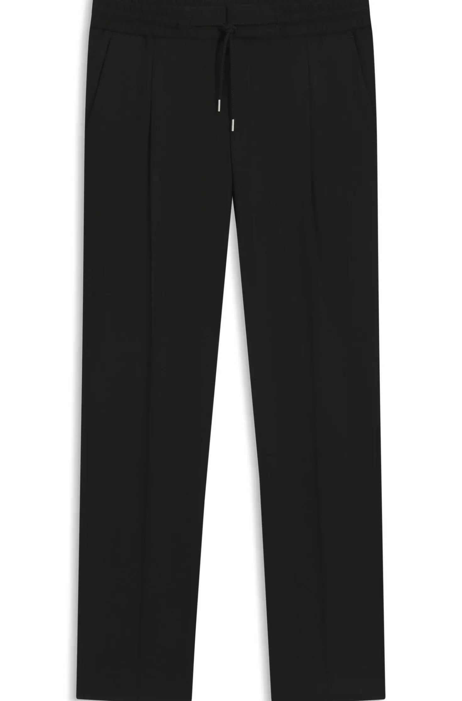 Slim-fit trousers in twill fabric with drawstring waist