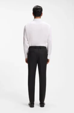 Slim-fit trousers in virgin-wool serge