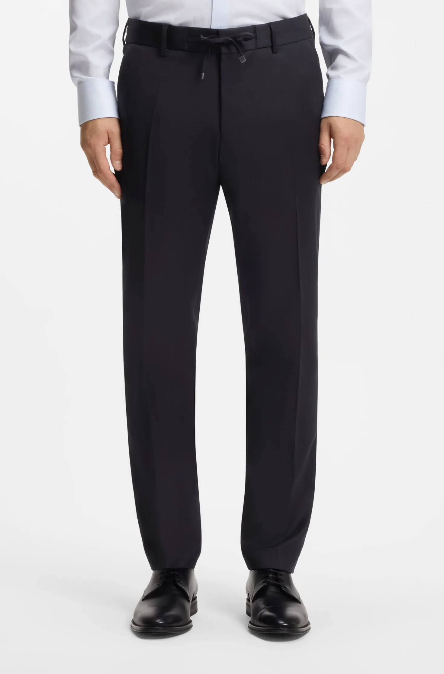 Slim-fit trousers in virgin-wool serge