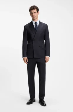 Slim-fit trousers in virgin-wool serge