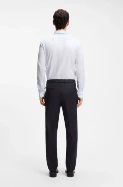 Slim-fit trousers in virgin-wool serge