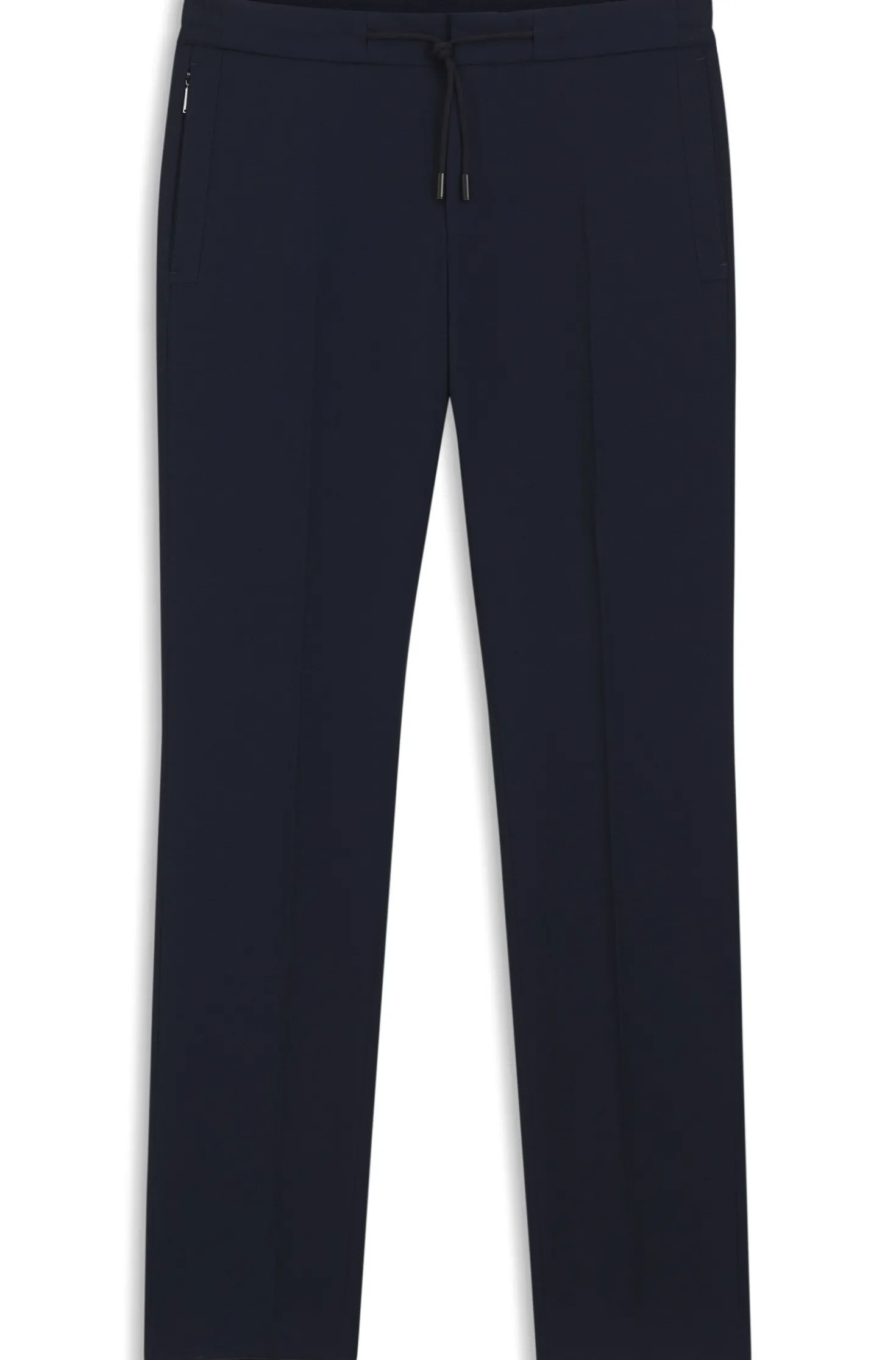 Slim-fit trousers in virgin wool and silk