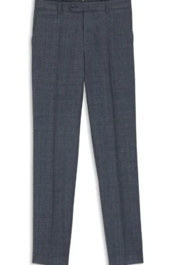 Slim-fit trousers in virgin wool, silk and linen