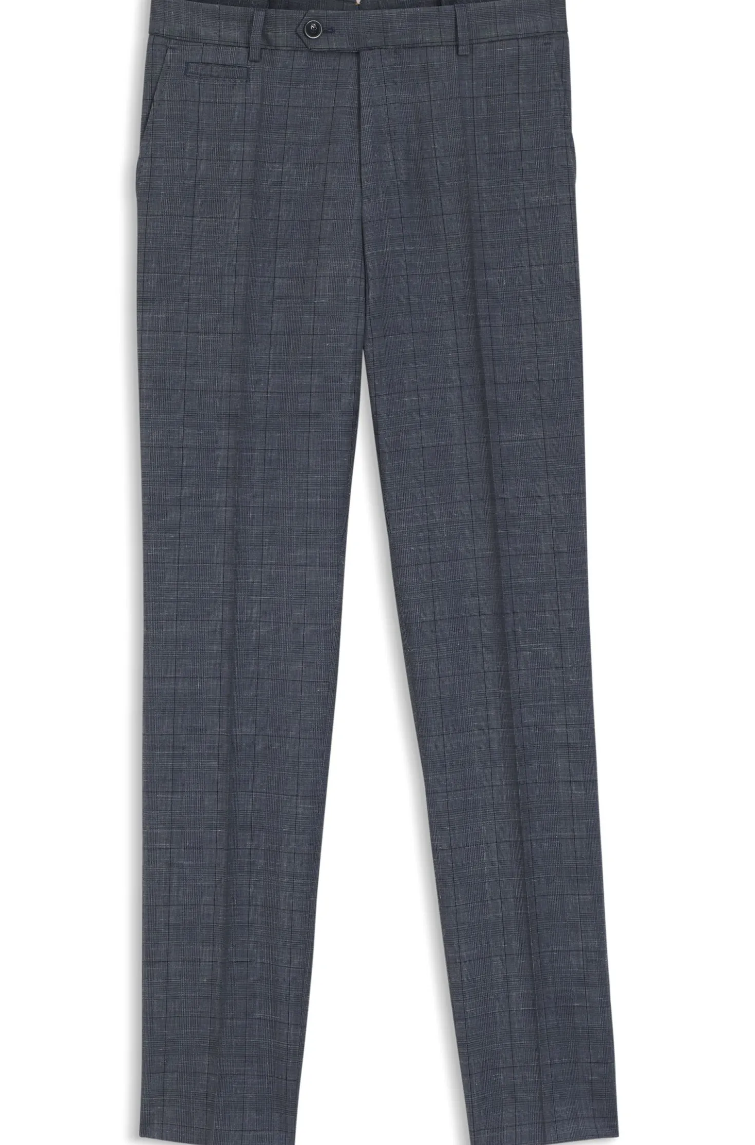 Slim-fit trousers in virgin wool, silk and linen