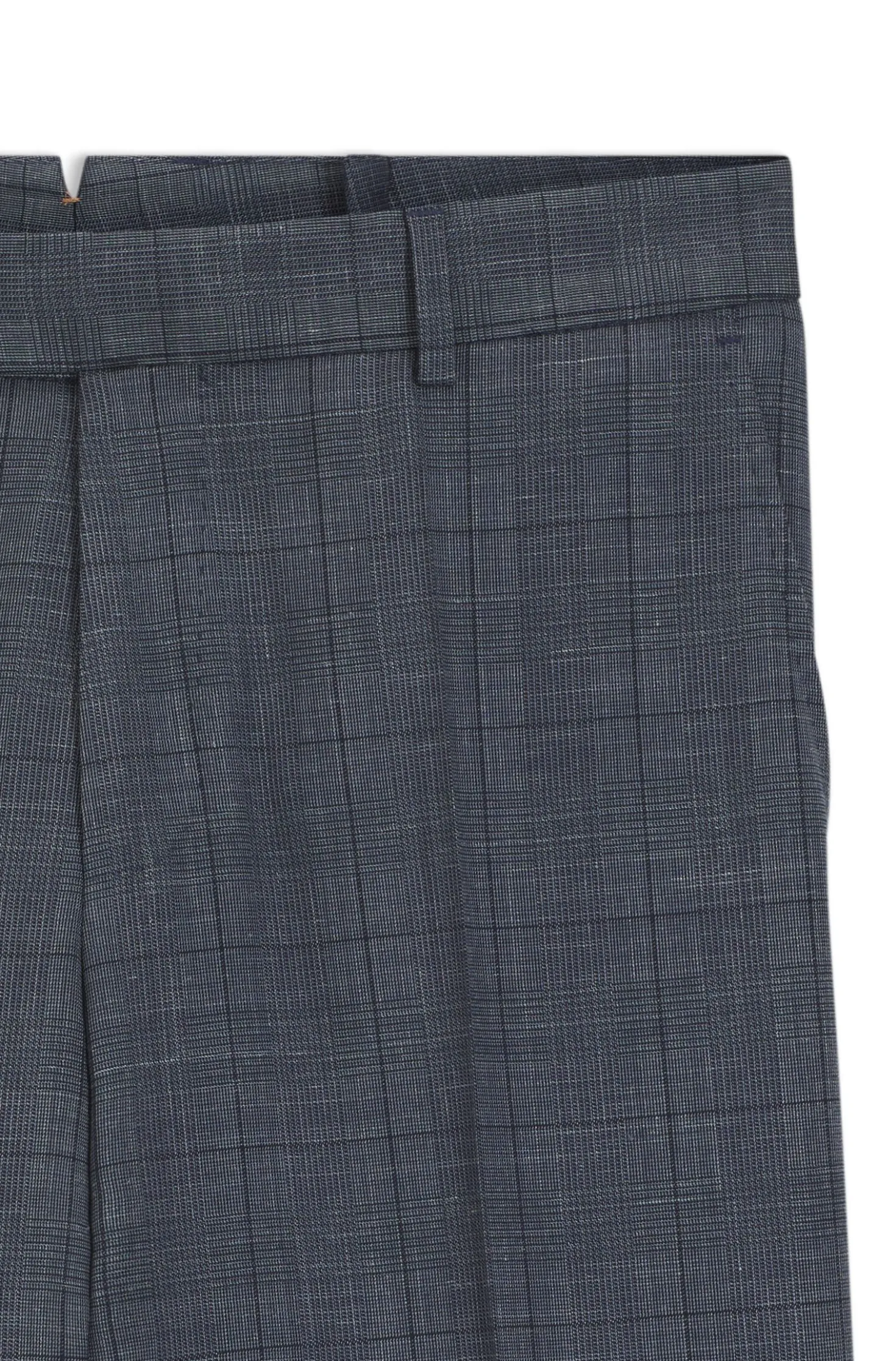 Slim-fit trousers in virgin wool, silk and linen
