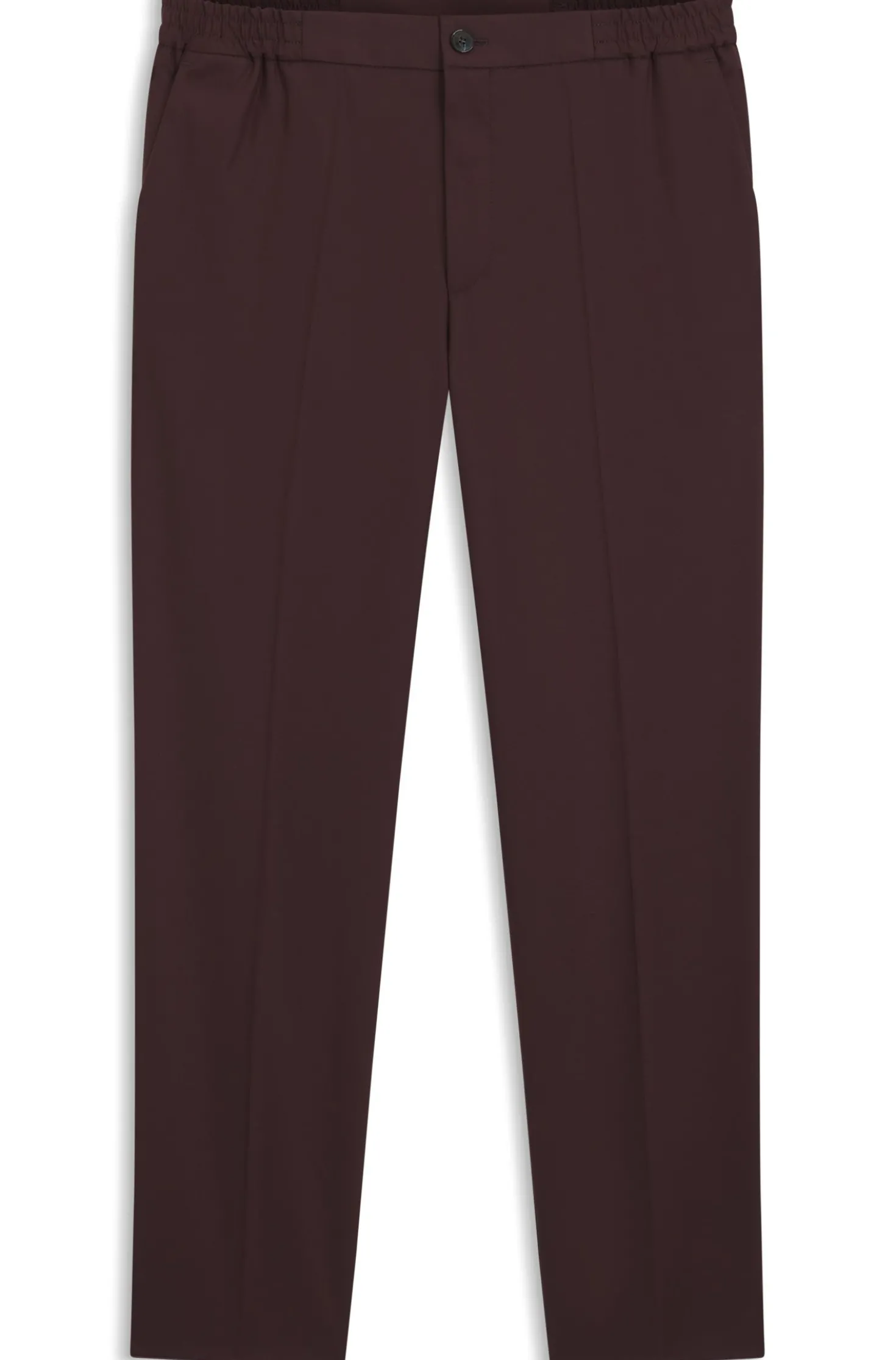 Slim-fit trousers in wool-blend poplin